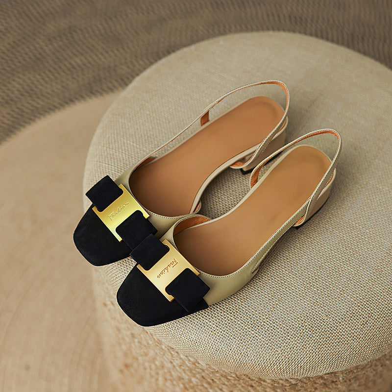Claira Slingback Low Heels mit Metalldekor