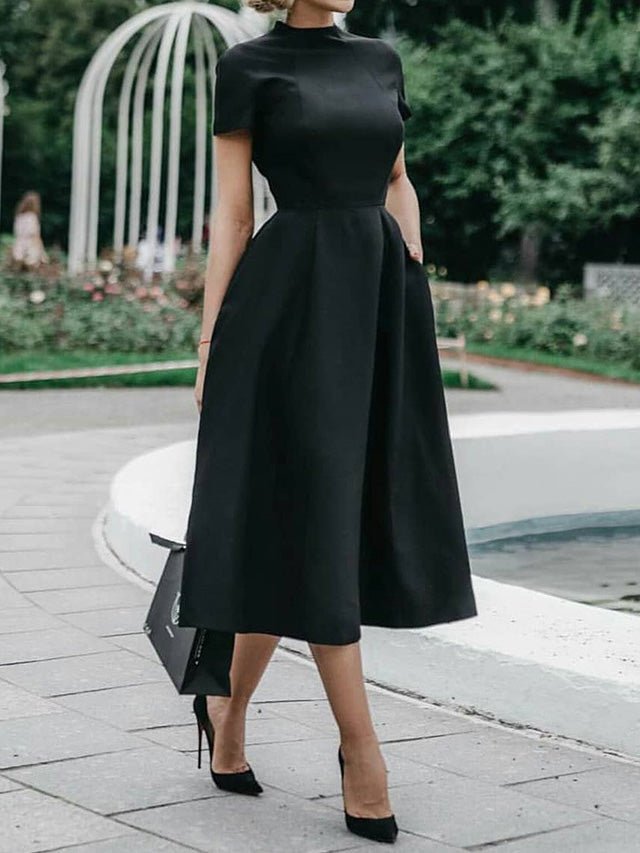 Round Neck Short Sleeve Slim Dress Ins Street