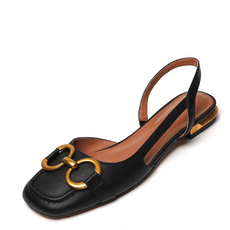 Dania Handgefertigte Slingback-Flats mit Kette