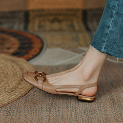 Dania Handgefertigte Slingback-Flats mit Kette