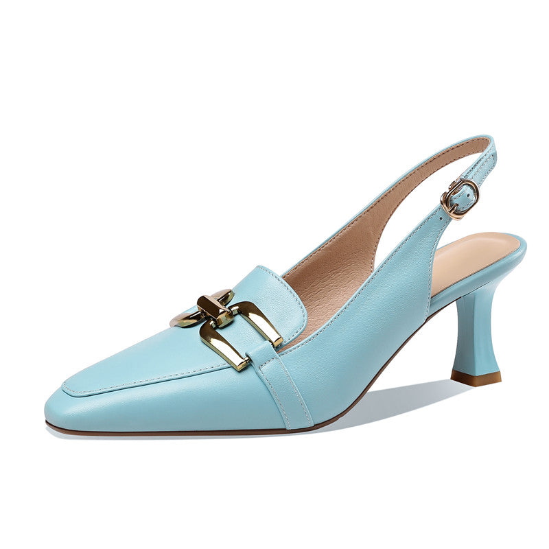 Devorah Slingback-Kitten Heels mit Kette
