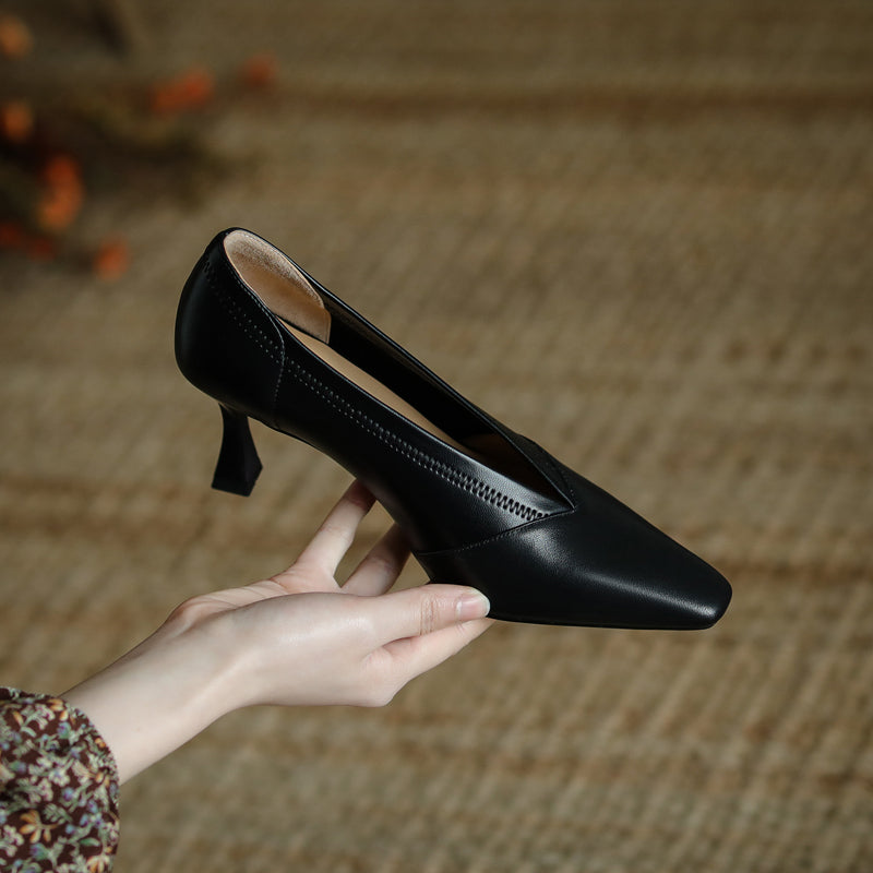 Zapatos de tacón bajo negros Gwen