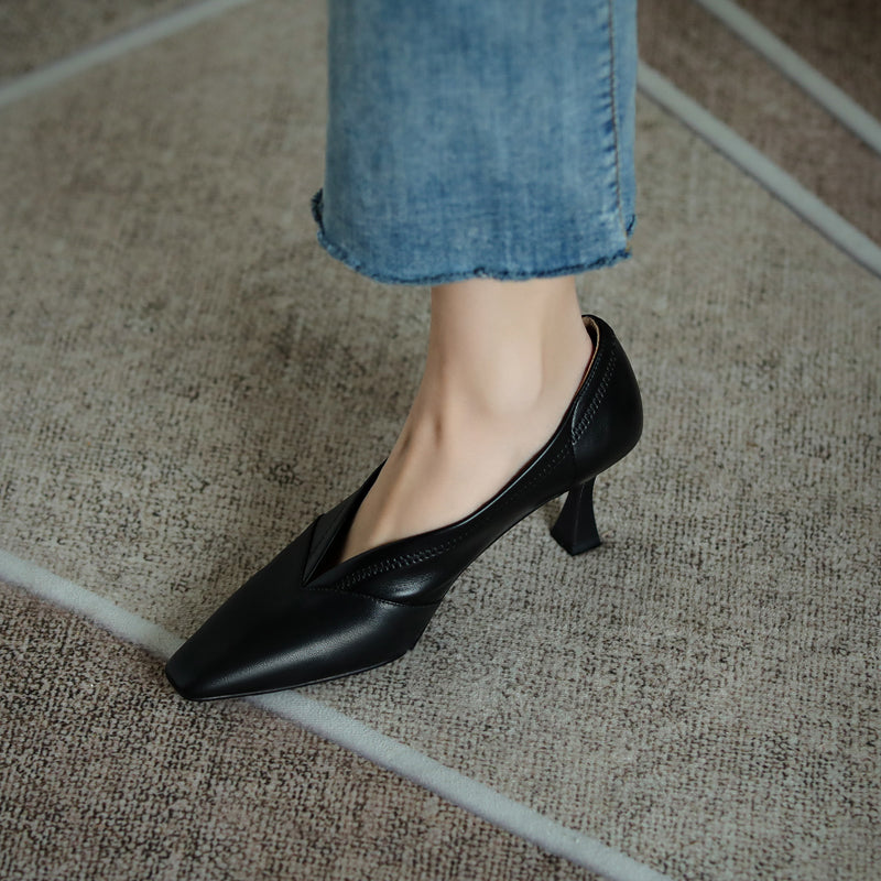 Zapatos de tacón bajo negros Gwen