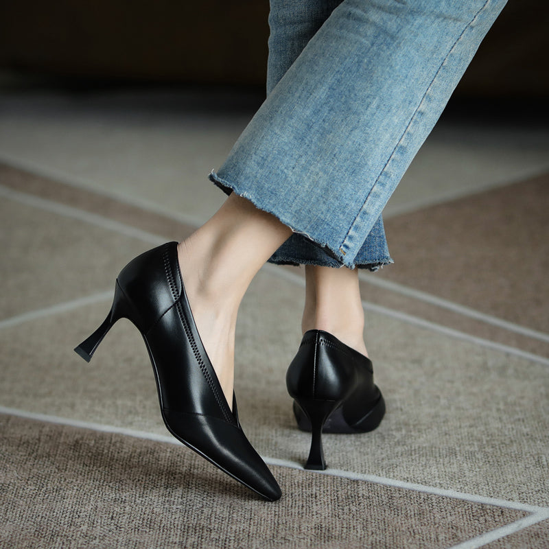 Zapatos de tacón bajo negros Gwen