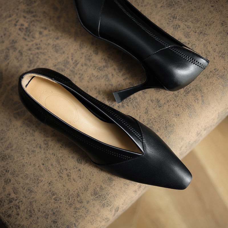 Zapatos de tacón bajo negros Gwen