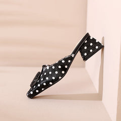 Diane – Handgemachte Pantoletten mit niedrigem Blockabsatz und Leopardenmuster