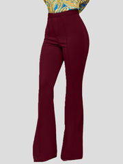 Hose Solide Schlanke Schlaghose mit hoher Taille