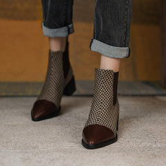 Devyn Plaid Vintage Handgemachte Chelsea Stiefeletten