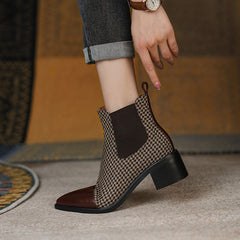 Devyn Plaid Vintage Handgemachte Chelsea Stiefeletten