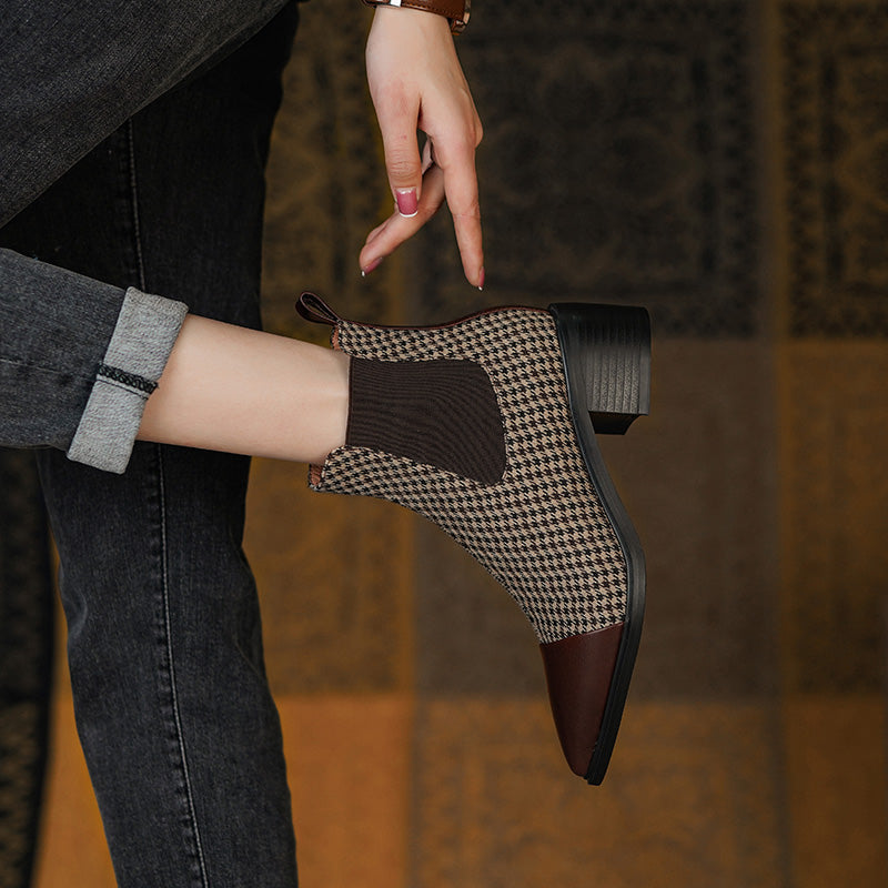 Devyn Plaid Vintage Handgemachte Chelsea Stiefeletten