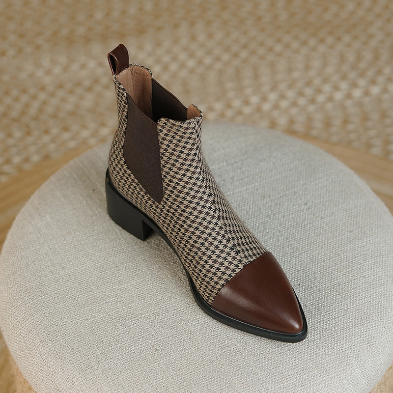 Devyn Plaid Vintage Handgemachte Chelsea Stiefeletten