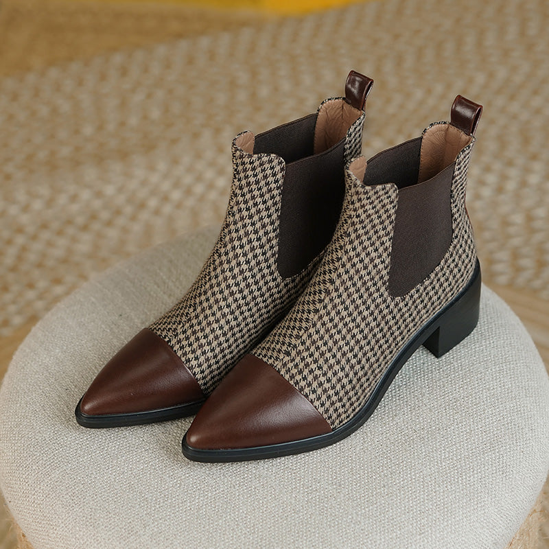Devyn Plaid Vintage Handgemachte Chelsea Stiefeletten