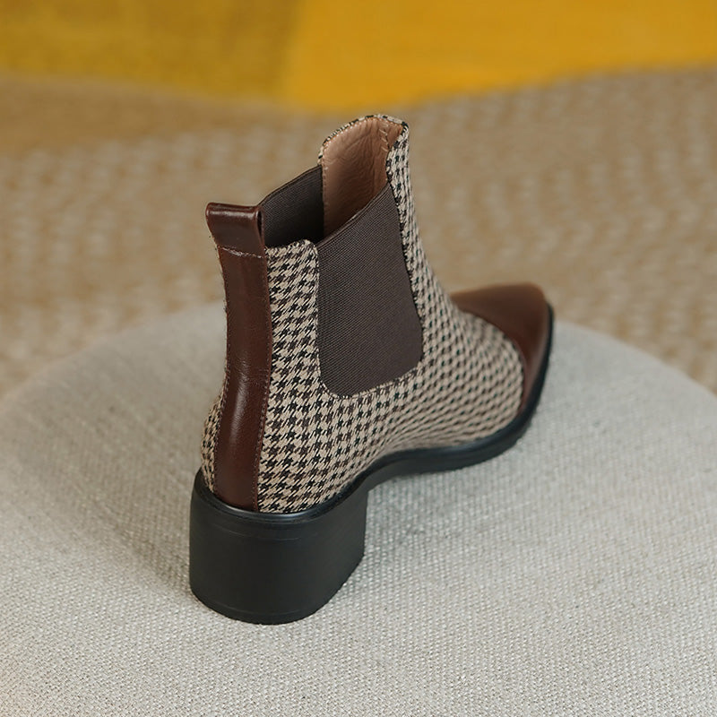 Devyn Plaid Vintage Handgemachte Chelsea Stiefeletten