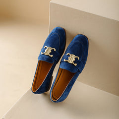 Cataleya Damen-Loafer aus Wildleder mit Kette