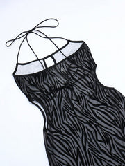 Neckholderkleid mit Zebra-Print