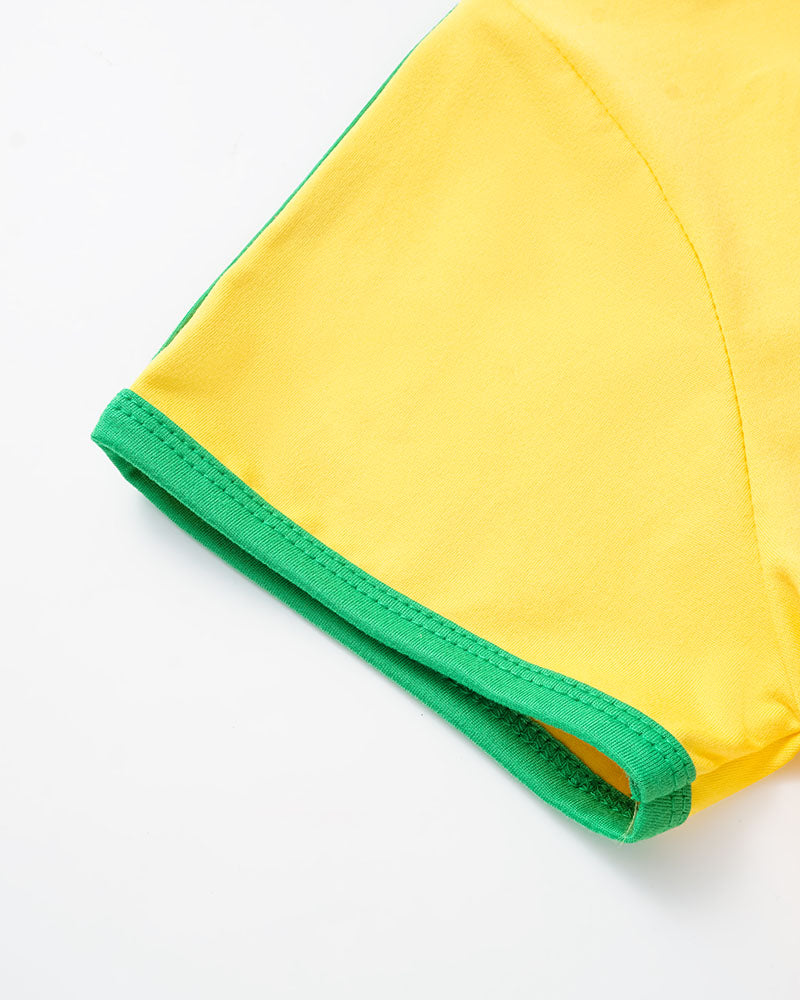 Brasil Kurzes Raglan-Sporttop